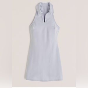 Abercrombie And Fitch Halter Mini Dress Womens S Baby Blue V Neck Collar